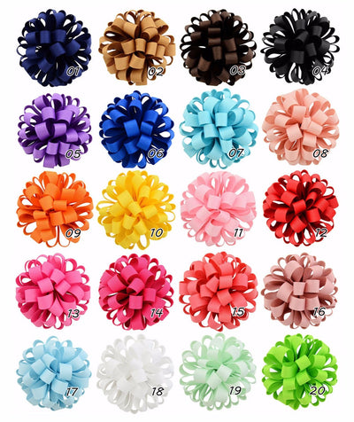 1 Pcs Girls Hair Elastics Rope Big Grosgrain Ribbon Flower