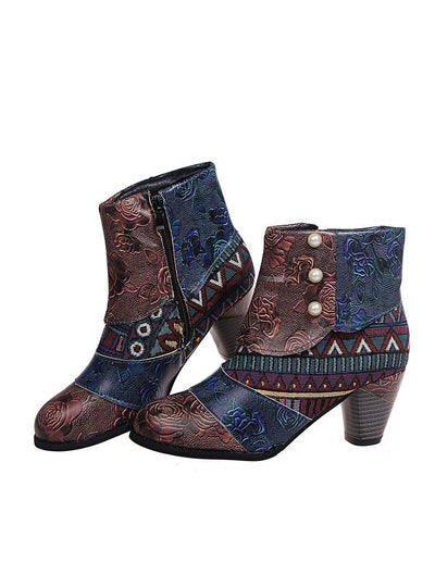 Bohemian National Style Retro Short Leather Boots