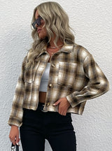 Plaid Retro Woolen Lapel Coat