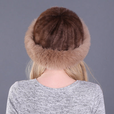 Mink Fur Hat With Fox Brim Fashion Hat