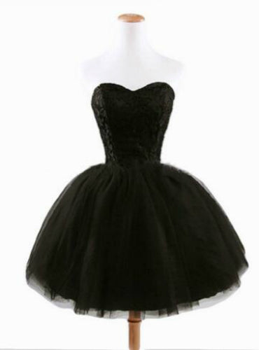 Black Sweetheart Tulle Knee Length Dress