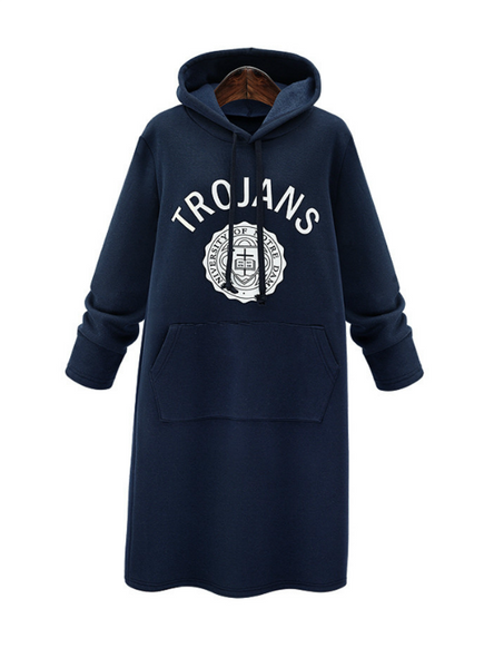 Hoodies Slim Plus Thick Velvet Sweatshirt Dress 