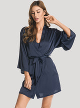 Imitation Silk Pajamas Two-piece Suit