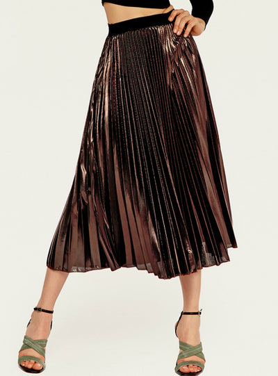 Pleated Skirt Slim High Waist Beach Dress