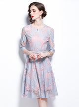 3/4 Sleeves Lace Slim Dress