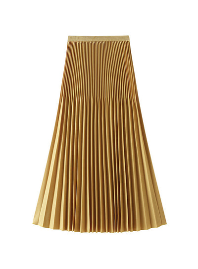 Elastic Waist Pleated Skirt