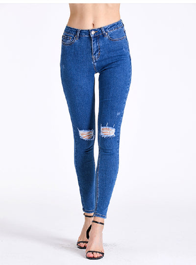 Stretch Jeans Holes Pant