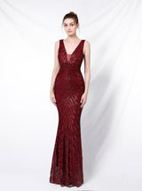 Sexy Sequined Fishtail Gown Dress