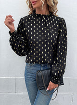 Half-necked Vintage Polka-dot Bronzing Shirt