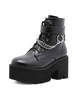 Women's PlatformThick Platform High Heel Booties