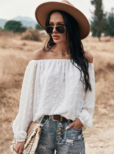 Long Sleeve Off the Shoulder Shirt