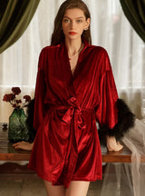 Winter Loose Sling Velvet Robe