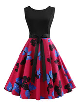 V-neck Butterfly Printed Sleeveless Dress