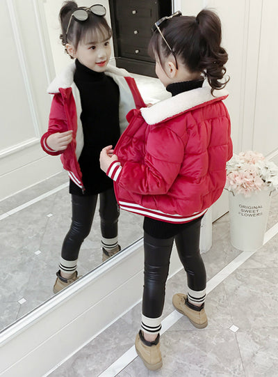 Girl's Cotton Clothes Short Cotton-Padded Jacket