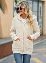 Hooded Zipper Loose Pocket Coat