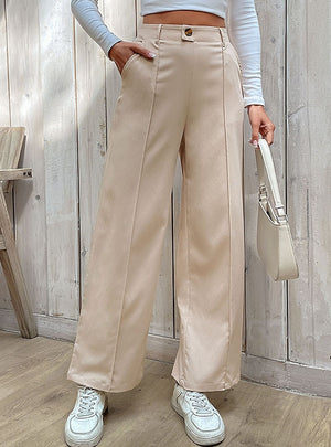 Splicing Leisure Wide-leg Pants