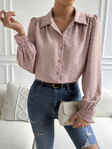 Wool Ball Stitching Lace Shirt Top