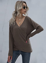 Pullover Long Sleeve V-neck Vintage Shirt