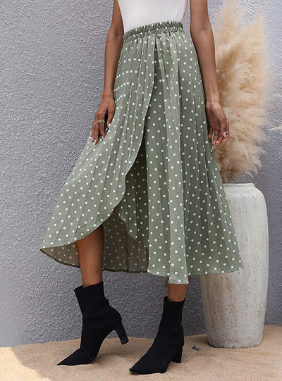 Wave Point Chiffon Pleated Skirt