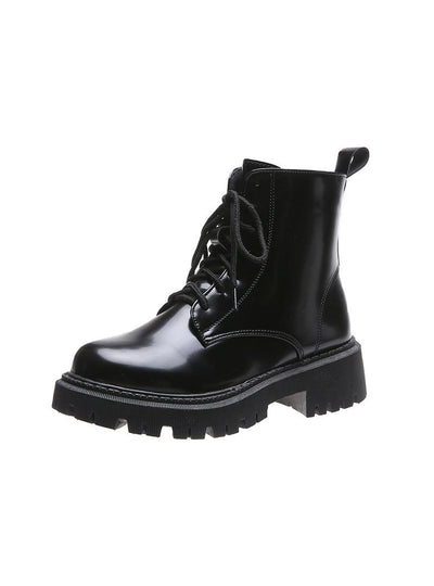 Platform Shoes Lace-up Motorcycle Boots