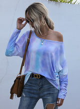 Tie-dyed Long Sleeve Scoop Neck T-Shirt