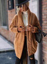 Plush Loose Lapels Buttons Coat