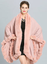 Fox Like Fur With Fur Collar Cape And Coat