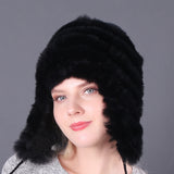 Thickened Rex Rabbit Fur Hat Earmuffs