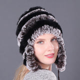 Thickened Rex Rabbit Fur Hat Earmuffs