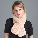 Rex Fur Scarf Women's Knitted Thick Warm