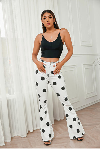 Women Point-wide Flared Trousers