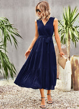 Sleeveless Swing V-neck Dress