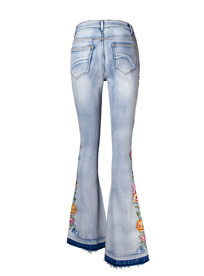 Women's 3D Embroidered Jeans Pants