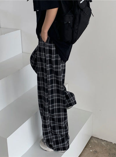 Women Casual Loose Wide Leg Trousers Ins Retro