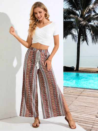 Strap Wide Leg Straight Trousers T-shirt Suit Set