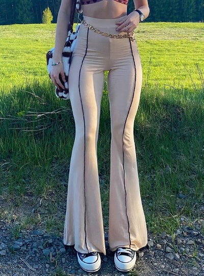 High Waist Hip-lifting Slim Flared Trousers