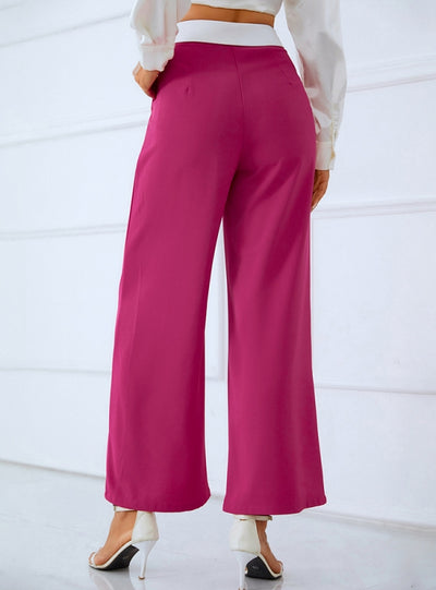 Loose Stitching Casual Straight Pants