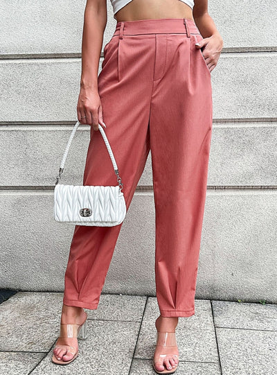 Casual Nine-point Elastic Suit Pants