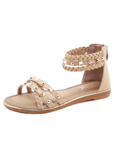 Rivet Woven Flat-bottomed Retro Roman Sandals