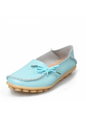 Leather Shoes Mother Loafers Soft Leisure Flats 