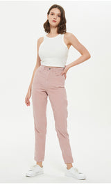 Straight Thick Grain Pink Corduroy Pant