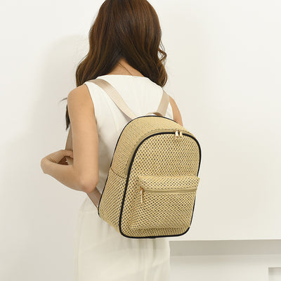 Women Straw Leisure Backpack