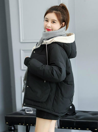 Warm Coat Hooded Female Down Cotton-padded Jacket Coat