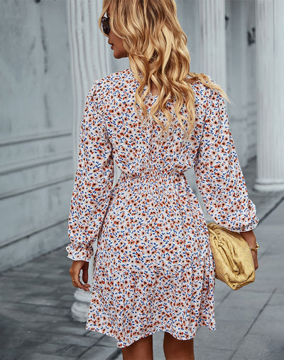 Long Sleeve Short Print Dress