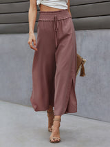 Wide-leg Casual Cropped Trousers Pant