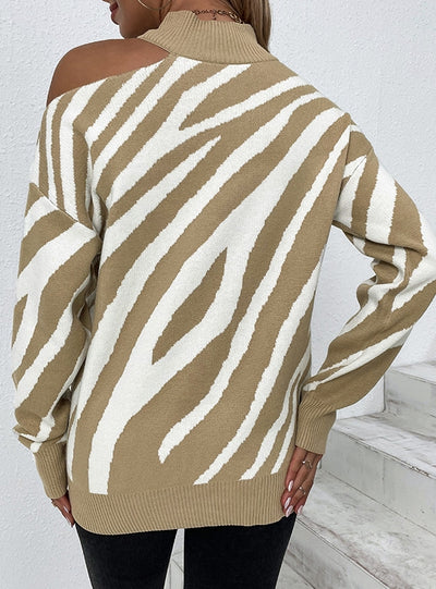 Women Pullover Tiger Print Sweater