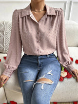 Wool Ball Stitching Lace Shirt Top