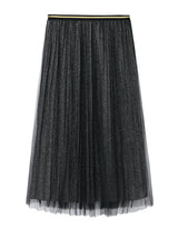 Bright Silk Pleated Gauze Skirt