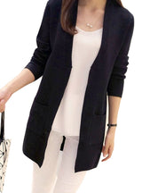 Long Cardigan Korean Slim Pocket Loose Knit Sweater