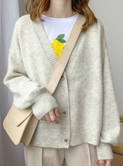 Women Sweater Cardigans Oversize V neck Knit Cardigans